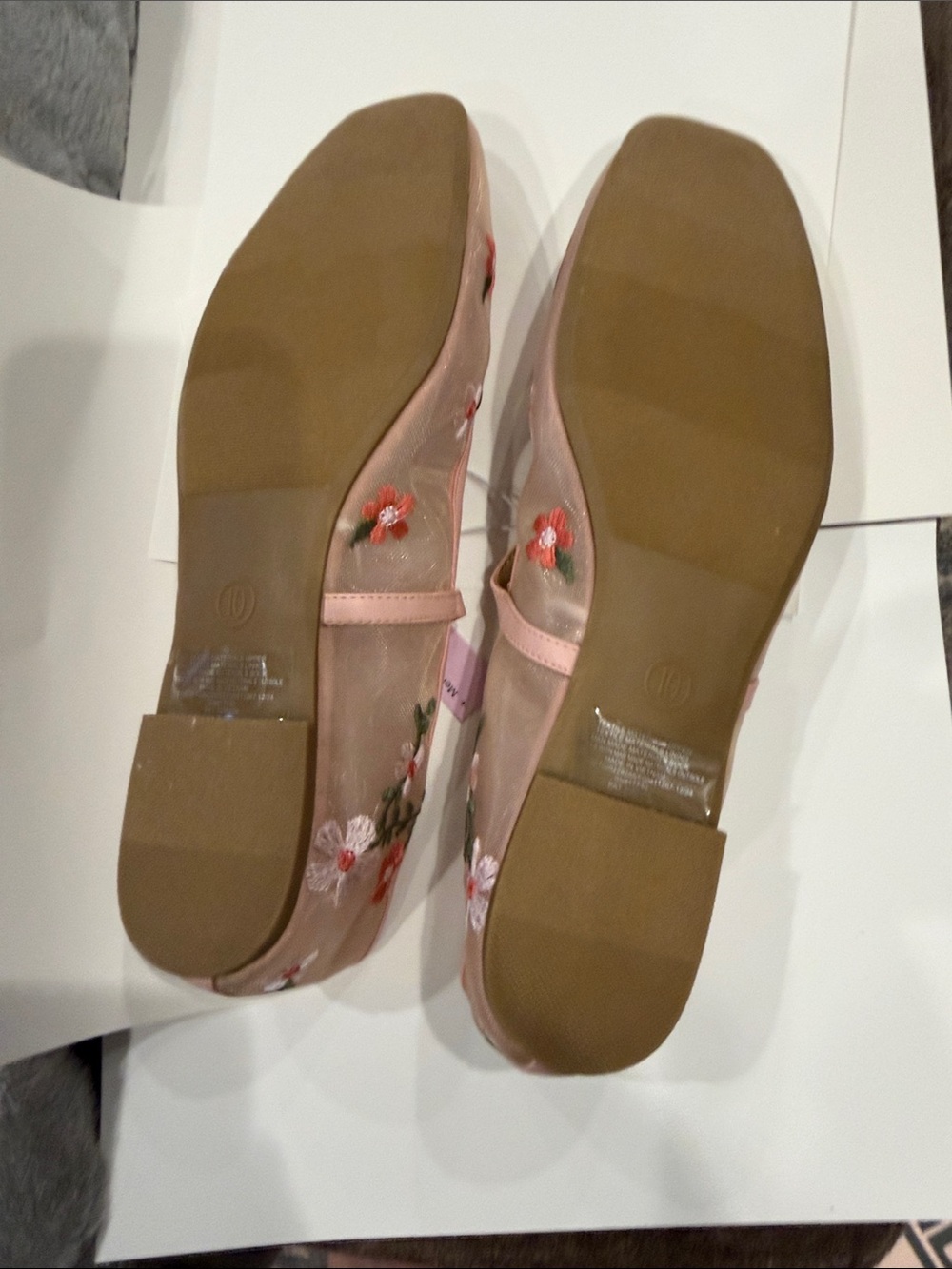 Wild Fable Elsa Embellished Pink Floral Mary Jane Flats size 10 NIB - Picture 6 of 7